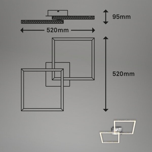 Plafonieră LED dimabilă Briloner 3751-019 FRAME LED/20W/230V crom