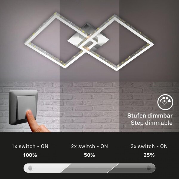 Plafonieră LED dimabilă Briloner 3751-019 FRAME LED/20W/230V crom