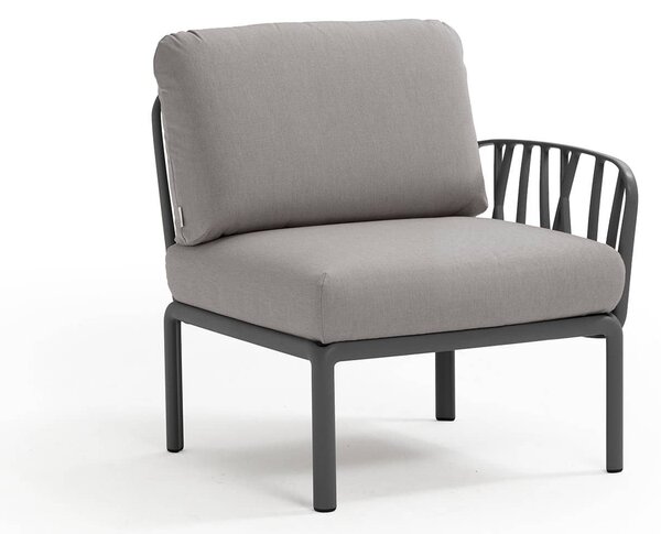 Fotoliu de Exterior cu o Cotiera Nardi - Komodo Elemento Terminale DX/SX - Antracite grigio komodo