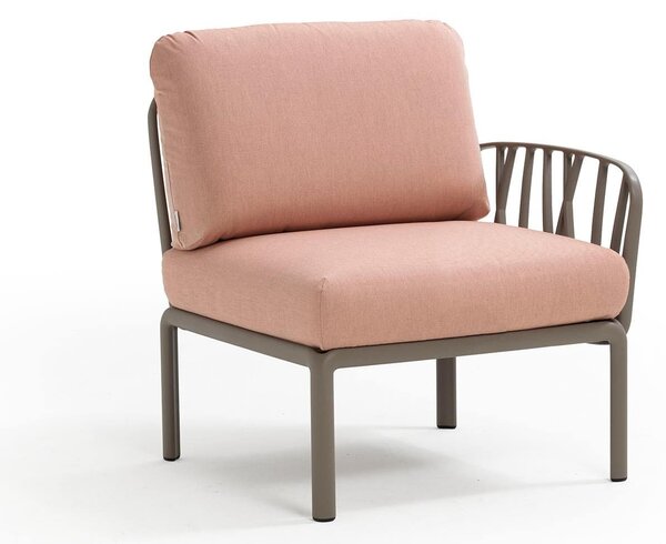 Fotoliu de Exterior cu o Cotiera Nardi - Komodo Elemento Terminale DX/SX - Tortora rosa quarzo