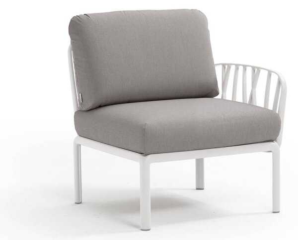 Fotoliu de Exterior cu o Cotiera Nardi - Komodo Elemento Terminale DX/SX - Bianco grigio komodo