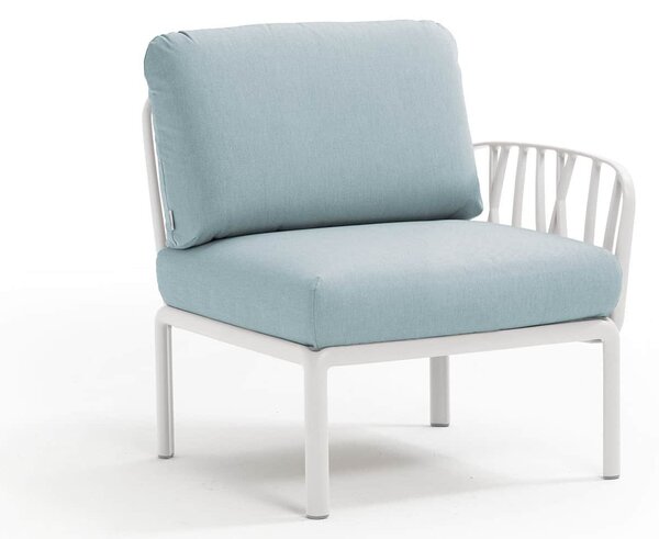 Fotoliu de Exterior cu o Cotiera Nardi - Komodo Elemento Terminale DX/SX - Bianco ghiaccio Sunbrella®