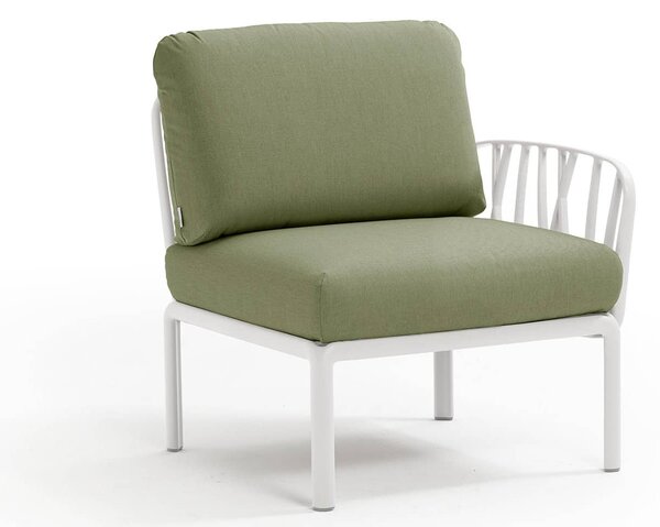 Fotoliu de Exterior cu o Cotiera Nardi - Komodo Elemento Terminale DX/SX - Bianco giungla Sunbrella®