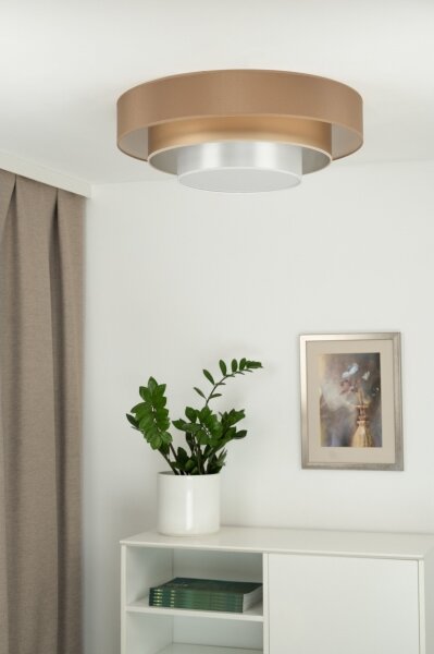 Plafonieră LED Duolla LUNETA LED/26W/230V d. 60 cm 4000K maro/auriu