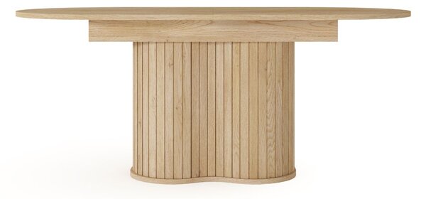 Masă ovală extensibilă cu riflaje Lovi, stejar cremona (180-220 cm)