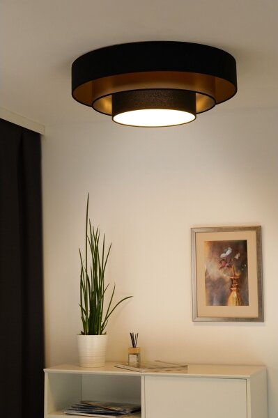 Plafonieră LED Duolla LUNETA LED/26W/230V d. 60 cm 4000K negru/auriu