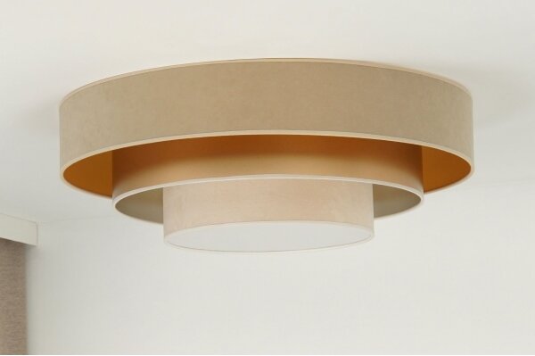 Plafonieră LED Duolla LUNETA LED/26W/230V d. 60 cm 4000K bej/auriu