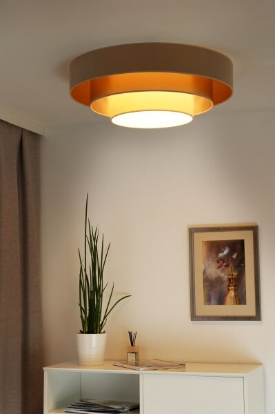 Plafonieră LED Duolla LUNETA LED/26W/230V d. 60 cm 4000K bej/auriu