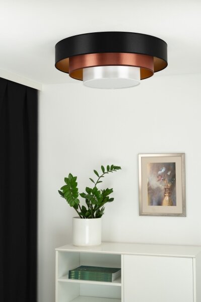 Plafonieră LED Duolla LUNETA LED/26W/230V d. 60 cm 4000K negru/cupru