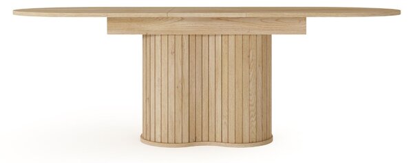 Masă ovală extensibilă cu riflaje Lovi, stejar cremona (180-220 cm)