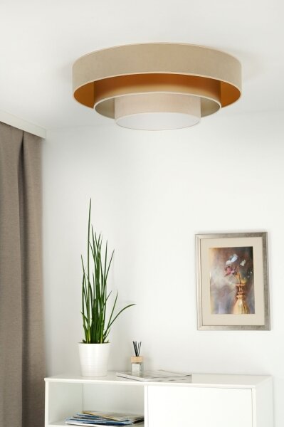 Plafonieră LED Duolla LUNETA LED/26W/230V d. 60 cm 4000K bej/auriu