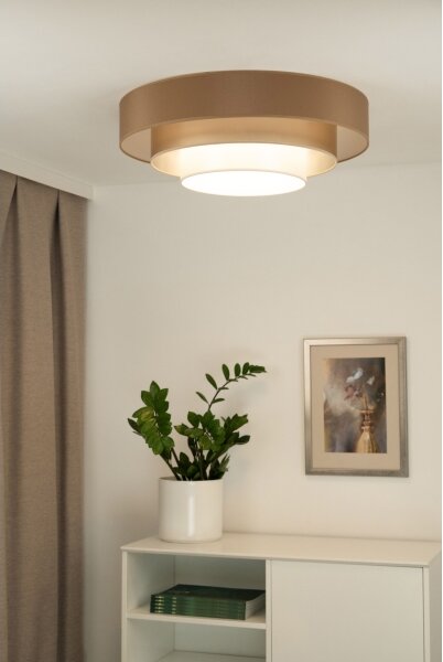 Plafonieră LED Duolla LUNETA LED/26W/230V d. 60 cm 4000K maro/auriu