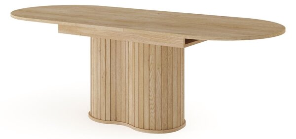 Masă ovală extensibilă cu riflaje Lovi, stejar cremona (180-220 cm)