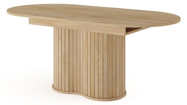Masă ovală extensibilă cu riflaje Lovi, stejar cremona (180-220 cm)