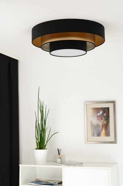 Plafonieră LED Duolla LUNETA LED/26W/230V d. 60 cm 4000K negru/auriu