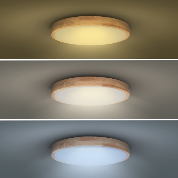 Solight WO8009 - Lampă LED SOLID OAK 48W/230V 3000-6500K pr. 39 cm + DO
