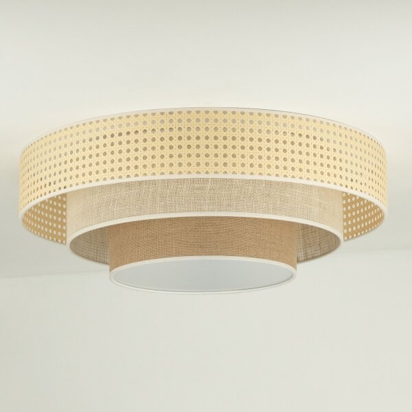 Plafonieră LED Duolla LUNETA LED/26W/230V d. 60 cm 4000K ratan/bej