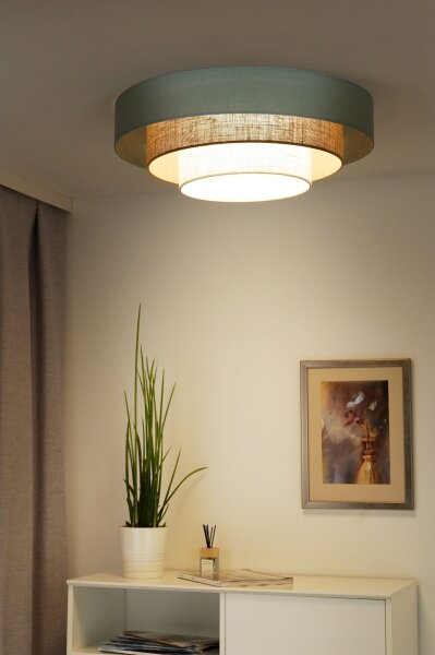 Plafonieră LED Duolla LUNETA LED/26W/230V d. 60 cm 4000K turcoaz/bej