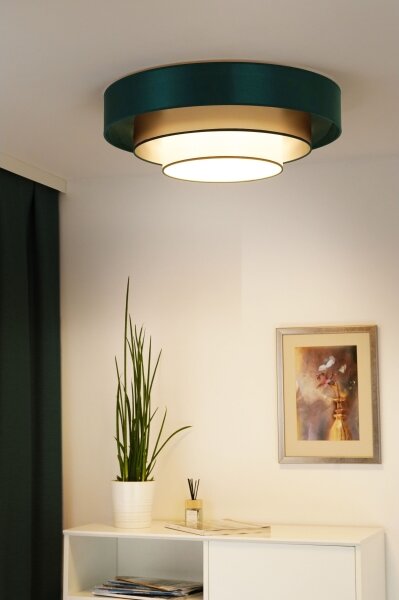 Plafonieră LED Duolla LUNETA LED/26W/230V d. 60 cm 4000K verde/auriu