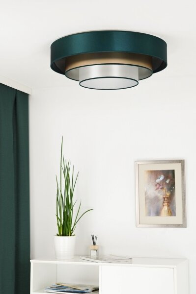 Plafonieră LED Duolla LUNETA LED/26W/230V d. 60 cm 4000K verde/auriu