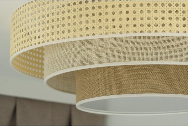 Plafonieră LED Duolla LUNETA LED/26W/230V d. 60 cm 4000K ratan/bej