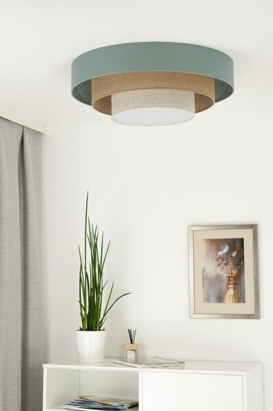 Plafonieră LED Duolla LUNETA LED/26W/230V d. 60 cm 4000K turcoaz/bej