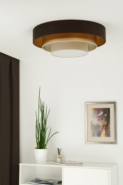 Plafonieră LED Duolla LUNETA LED/26W/230V d. 60 cm 4000K maro/auriu
