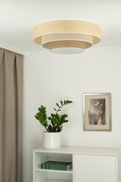 Plafonieră LED Duolla LUNETA LED/26W/230V d. 60 cm 4000K ratan/bej
