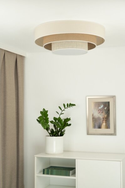 Plafonieră LED Duolla LUNETA LED/26W/230V d. 60 cm 4000K crem/maro