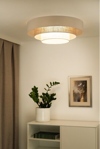 Plafonieră LED Duolla LUNETA LED/26W/230V d. 60 cm 4000K crem/maro