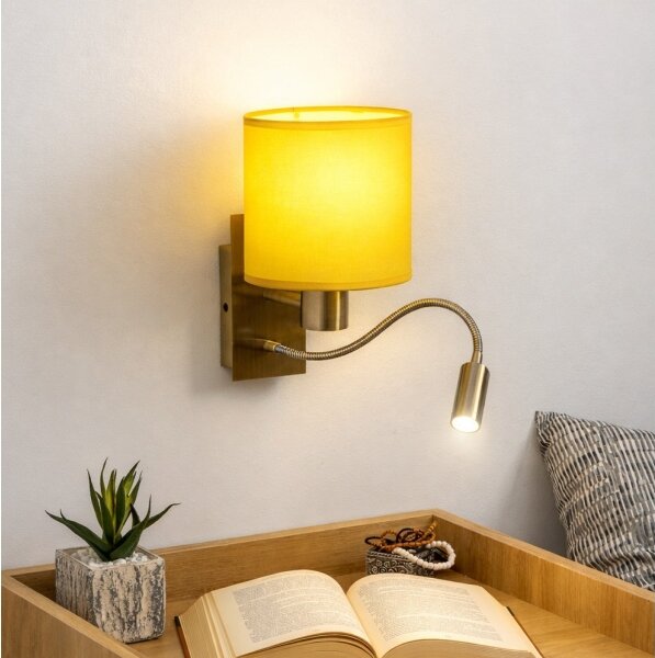 Brilagi-LED Lampă de perete flexibilă NUBILA 1xE27/25W/230V + LED/3W, alamă/galbenă