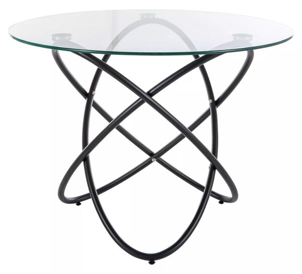 Masă transparentă Orbit, negru (100 cm)