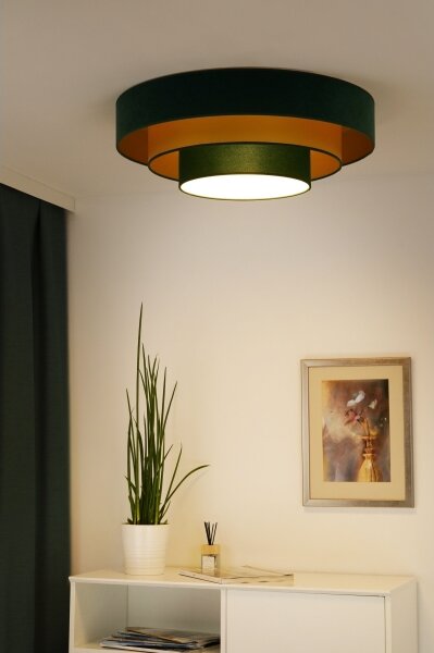 Plafonieră LED Duolla LUNETA LED/26W/230V d. 60 cm 4000K verde/auriu