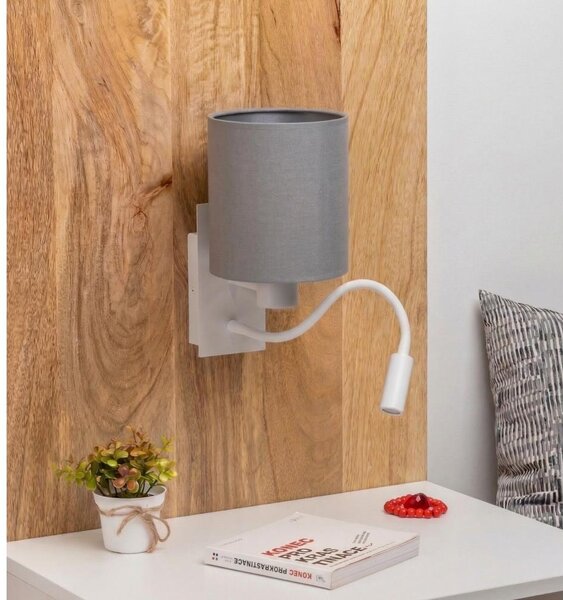 Brilagi NUBILA Lampă LED de perete flexibilă 1xE27/25W/230V + LED/3W, alb/gri deschis