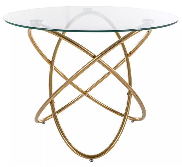 Masă transparentă Orbit, auriu (100 cm)