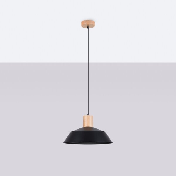 Lustră pe cablu Sollux SL.1322 FANO 1xE27/15W/230V negru