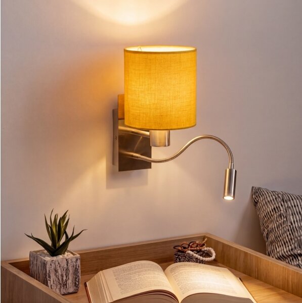 Brilagi - NUBILA lampă LED de perete flexibilă 1xE27/25W/230V+LED/3W crom/galben