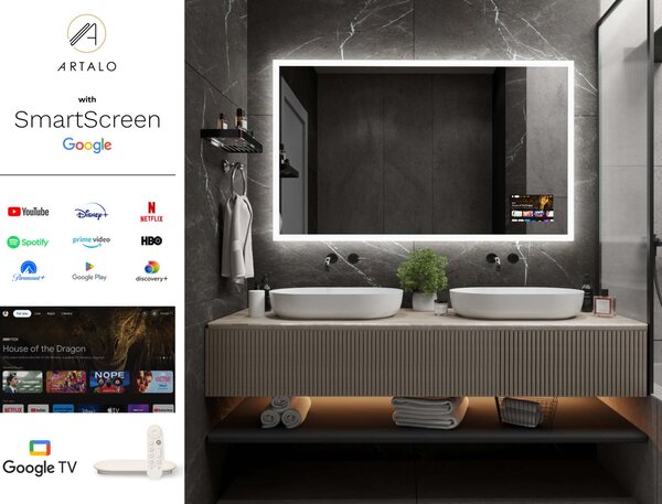 SMART oglindă LED cu iluminare M1 + SmartScreen with Google TV