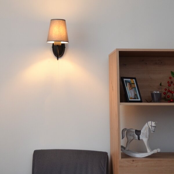 Lampă de perete MALBO 1xE27/15W/230V gri/negru