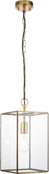 Endon 119141 - Lustru suspendat cu lanț HAMMOND 1xE27/10W/230V 21,5x21,5 cm alamă