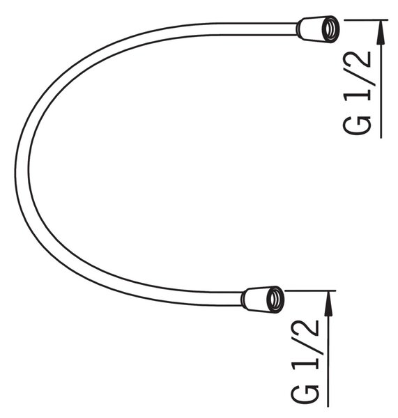 Oras Hydra furtun de duș 70 cm satin 241064-60