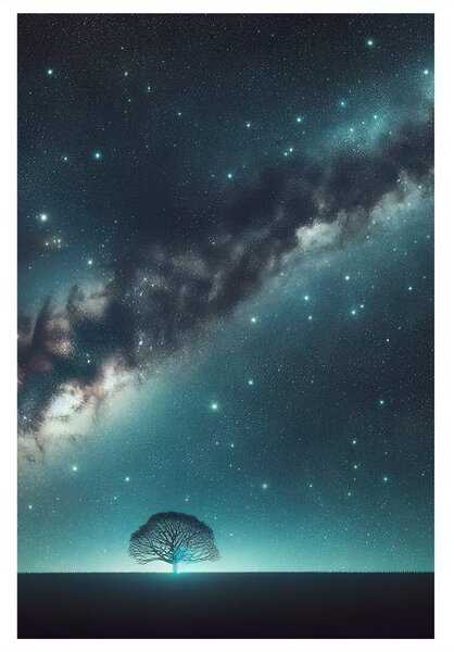 Tablou copacul vieții și galaxia