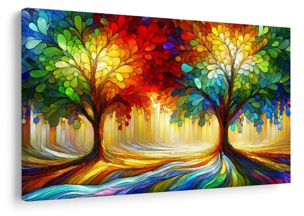 Tablou arborele vieții colorat în pădure