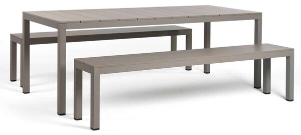 Set Exterior Nardi - Set Rio Bench Alu - Tortora