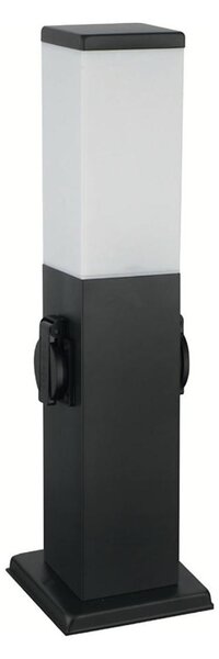 Brilagi - Lampă de exterior cu 2 prize SCHUKO NOVA 1xE27/15W/230V 40 cm IP44 neagră