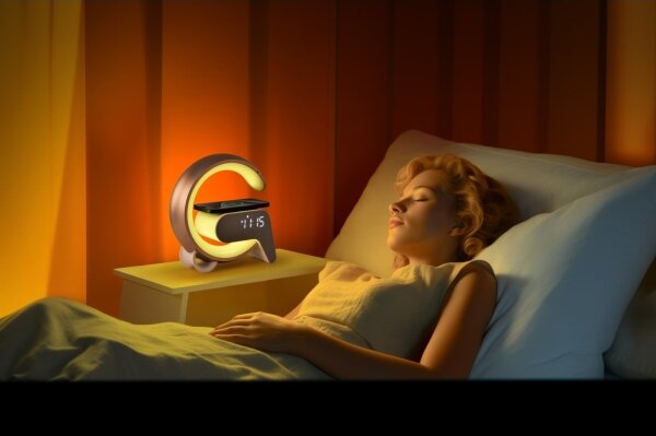 Lampă LED RGB dimabilă cu ceas deșteptător și încărcare Qi Immax 08987L 30W/230V argintiu