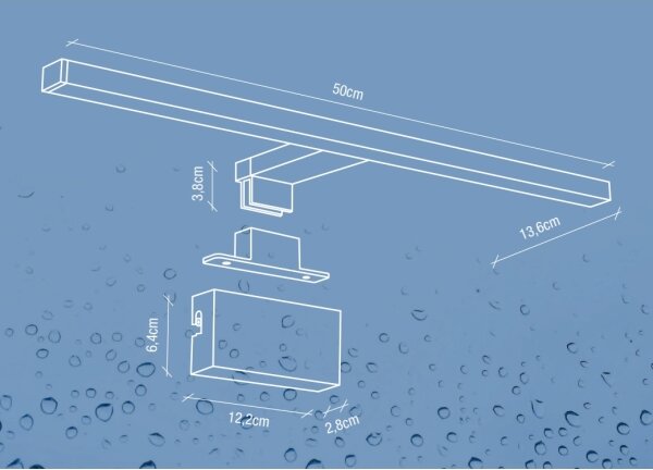 Nordlux - Iluminat LED pentru oglindă baie MARLEE LED/8,9W/230V IP44 50 cm negru