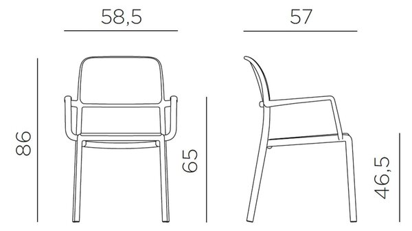 Scaun Exterior Nardi - Riva - Bianco