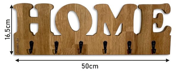 Suport de perete din stejar masiv HOME - 50 x 16,5 cm