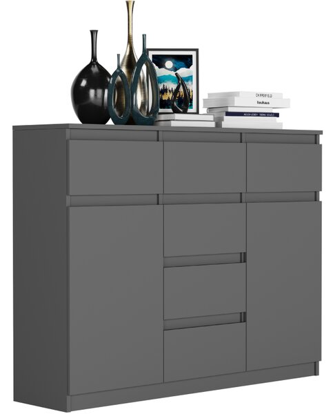 Comoda de design S-62D cu linii curate - diverse finisaje colorate Alb